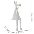 Figurine de Noël en forme de renne, 54 cm, plastique floqué, gris clair, siège de bord | Floristik24.fr