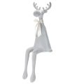 Floristik24 Figurine décorative renne floconnée avec nœud 80 cm gris clair