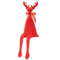 Floristik24 Décoration élan 80 cm rouge flocage avec ruban pour intérieur