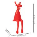Décoration élan 80 cm rouge flocage avec ruban pour intérieur | Floristik24.fr
