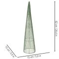 Cones métalliques verts pour décorations florales, 47 cm et 62 cm, lot de 2 | Floristik24.fr