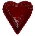 Floristik24 Bol céramique en forme d’un cœur 18cm Rouge 2P