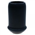 Floristik24 Vase en céramique à rainures Vase en céramique noire Ø13cm H20cm