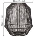 Bougeoir noir, lanterne décorative, panier en fil de fer, Ø 24 cm, H 28 cm | Floristik24.fr