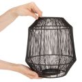 Bougeoir noir, lanterne décorative, panier en fil de fer, Ø 24 cm, H 28 cm | Floristik24.fr