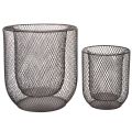 Bougeoir en fil de fer noir, Ø 28,5/18 cm, lot de 2 | Floristik24.fr