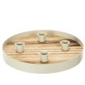 Floristik24 Support à bougies rond en bois et métal pour 4 bougies - 25 cm