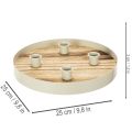 Support à bougies rond en bois et métal pour 4 bougies - 25 cm | Floristik24.fr