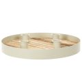 Support à bougies rond en bois