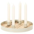 Support à bougies rond en bois