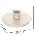 Bougeoir rond crème en métal pour bougies droites – Lot de 2 | Floristik24.fr