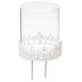 Floristik24 Bougeoir avec photophore épine blanc H8cm 4 pcs