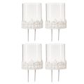 Bougeoir avec photophore épine blanc H8cm 4 pcs | Floristik24.fr