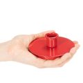 Bougeoir compact en métal rouge pour bougies fines 10 cm - Lot de 2 | Floristik24.fr