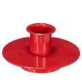 Floristik24 Set de 3 petits porte-bougies rouges en métal pour bougies fines, 8 cm