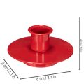 Set de 3 petits porte-bougies rouges en métal pour bougies fines, 8 cm | Floristik24.fr