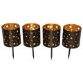 Bougeoir couronne de l'Avent à coller noir doré Ø6cm 4pcs | Floristik24.fr