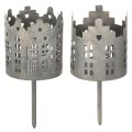 Floristik24 Photophores et bougeoirs en métal avec pique, design maisons, 6 cm, lot de 2