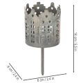 Photophores et bougeoirs en métal avec pique, design maisons, 6 cm, lot de 2 | Floristik24.fr