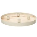 Floristik24 Plateau rond en bois pour 4 bougies, 30 cm