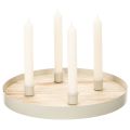 Plateau rond en bois pour 4