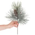 Branche de pin artificielle avec pomme de pin enneigée 40cm | Floristik24.fr