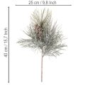Branche de pin artificielle avec pomme de pin enneigée 40cm | Floristik24.fr