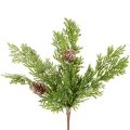 Floristik24 Branche de pin artificielle enneigée avec pommes de pin 28 cm, lot de 6