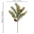 Branche de Noël artificielle avec pommes de pin 38 cm | Floristik24.fr