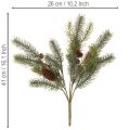 Branche artificielle de sapin avec pommes de pin, 41 cm | Floristik24.fr