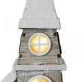 Floristik24 Maison lumineuse église en bois église de Noël église en bois H45cm