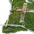 Floristik24 Coussin mousse et vignes avec croix pour arrangement grave 25x25cm