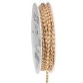 Floristik24 Ruban corde bicolore en polyester, 3 mm x 20 m, beige et crème, pour décoration et emballage cadeau