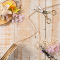 Ruban corde bicolore en polyester, 3 mm x 20 m, beige et crème, pour décoration et emballage cadeau | Floristik24.fr