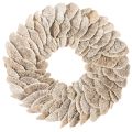 Floristik24 Couronne en champignon naturel blanchi avec support en fibre 37 cm pour décoration intérieure