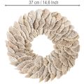 Couronne en champignon naturel blanchi avec support en fibre 37 cm pour décoration intérieure | Floristik24.fr