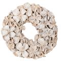 Floristik24 Couronne décorative séchée en lotus naturel 35 cm blanche pour intérieur