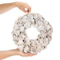 Couronne décorative séchée en lotus naturel 35 cm blanche pour intérieur | Floristik24.fr