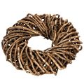 Couronne en rotin rond en branches naturelles 35 cm | Floristik24.fr