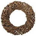 Floristik24 Couronne décorative en branches naturelles, couronne en rotin, ronde, grande, 45 cm.