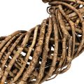Couronne décorative en branches naturelles, couronne en rotin, ronde, grande, 45 cm. | Floristik24.fr