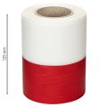 Ruban décoratif moiré blanc et rouge 125 mm x 25 m en acétate | Floristik24.fr