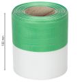 Ruban moiré vert et blanc pour couronne, 100 mm x 25 m - ruban national, bordure en taffetas, ruban à nœud, ruban décoratif | Floristik24.fr