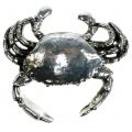 Crabe décoratif argenté effet antique 12 cm en plastique | Floristik24.fr