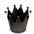 Floristik24 Couronne décorative en métal noir 10 cm pour la maison