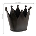Couronne décorative en métal noir 10 cm pour la maison | Floristik24.fr
