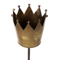 Couronne décorative sur tige en métal doré vintage 73 cm | Floristik24.fr