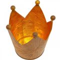 Photophore couronne rouille aspect doré décoration métal H11cm | Floristik24.fr