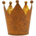 Floristik24 Photophore couronne rouille aspect doré décoration métal H11cm