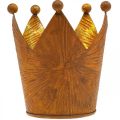 Photophore couronne rouille aspect doré décoration métal H10cm | Floristik24.fr